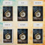 Weathered Compass Wall Art, Nautical Coastal Home Decor Wall Art Framed Canvas Print, Rustic Seaside Accent Piece, Statement Piece, Rustic Decor