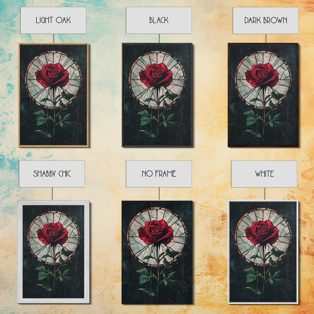 Rose Painting Print, Wood Framed Canvas Print, Beautiful Rose Painting Abstract Wall Art, Minimalist Floral Decor, Flowers Print, Floral Wall Art
