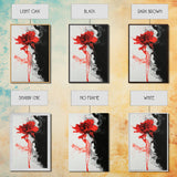 Abstract Red Rose Painting Canvas Print, Vintage Inspired Flower Print, Vintage French Country Art, Duality Art, Statement Piece, Center Piece Art