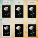 Still Life Photograph of a White Rose, Framed Canvas Print, Rose Painting, Rose Decor, Rose Wall Art, Mother's Day Gift Idea, Flower Wall Art