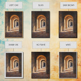 Sunlight Peaks Through the Pillars, Framed Canvas Print, Moroccan Style Wall Art, Moroccan Painting, Paint of Morocco