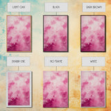 Wall Art Print Preppy Decor, Framed Canvas Print, Abstract Pink Clouds Painting, Girl's Dorm Room Wall Decor, Apartment Decor Gift Idea