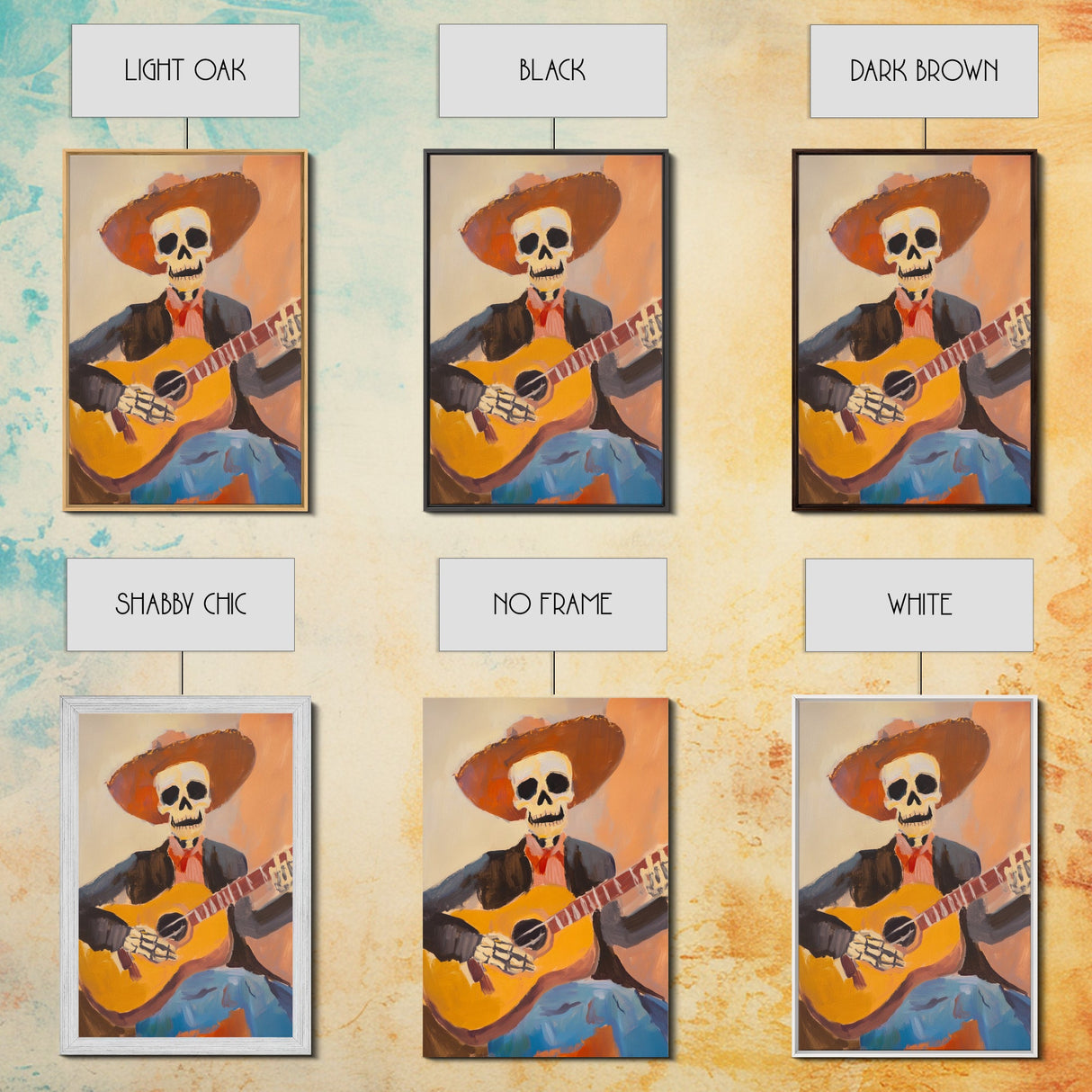 Chicano Cowboy Guitarist Canvas Print - Tejano Wall Art - Mexicano Home Decor - Mexican Style Cultural Artwork