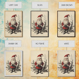 Sketch of Santa Canvas Print - Framed Canvas - Minimalist Christmas Art - Boho Christmas Art - Rustic Christmas Art