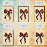 Christmas Bow Canvas Print - Framed Canvas - Minimalist Christmas Art - Boho Christmas Art - Rustic Christmas Art