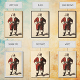 Vintage Santa Clause Canvas Print - Framed Canvas - Minimalist Christmas Art - Boho Christmas Art - Rustic Christmas Art