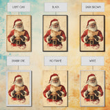 Santa Reading His List Canvas Print - Framed Canvas - Minimalist Christmas Art - Boho Christmas Art - Rustic Christmas Art