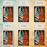 Fern Leaves Abstract Art Print, Retro MCM Style Home Decor, Mid Cenury Modern Abstract Wall Art, Fern Leaves Painting