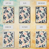 Pastel Florel and Botanical Wall Art, Mid Century Modern Leaves Art Print, Wood Frame Wall Art Canvas Print, Canvas Art, Living Room Decor