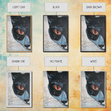 Portrait of a Black Cat, Wabi Sabi Wall Art, Cat Painting, Cat Art, Wabi Sabi Wall Art, Framed Canvas Print, Black Cat Gift