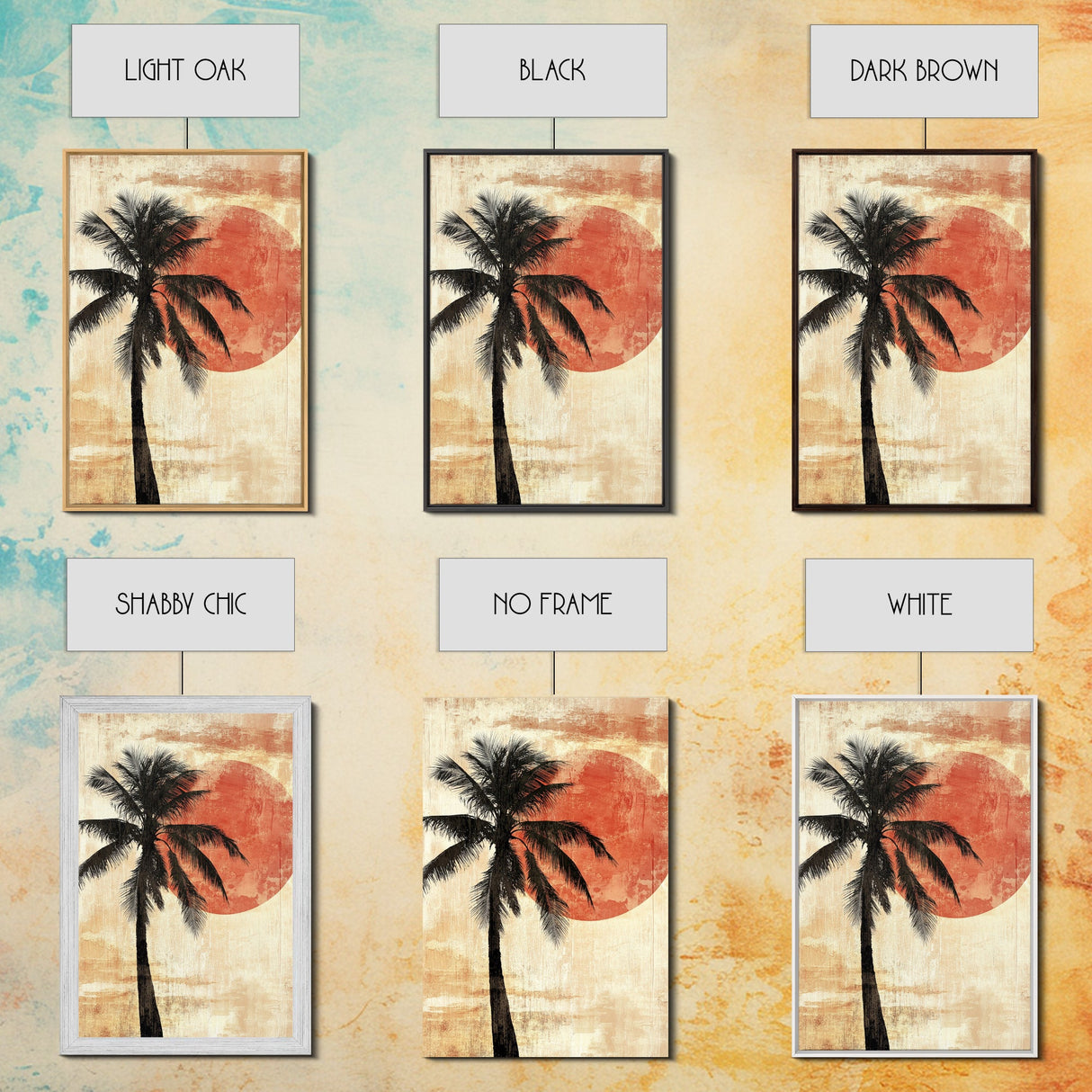 Wabi Sabi Palm Tree Painting Print, Watercolor Palm Tree Painting, Nautical Home Decor, Statement Piece, Centerpiece Wall Art