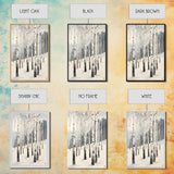 Winter Birch Tree Forest Framed Canvas Print, White Birch Trees In Winter Forest Landscape Art Print Minimalist Living Room Nature Wall Art