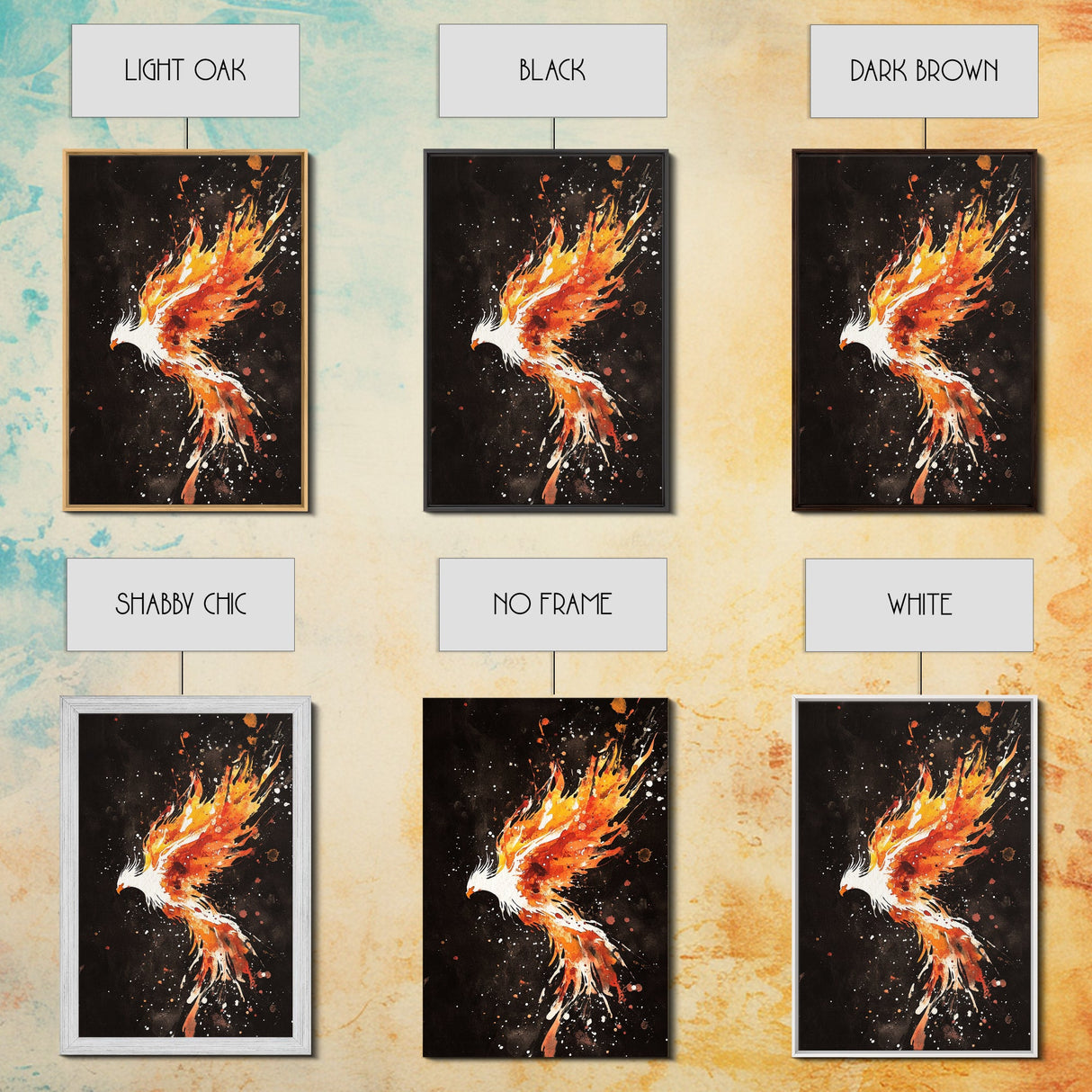 Graffiti Punk Art, Phoenix In Flames, Retribution, Framed Canvas Print, The Phoenix, Framed Wall Art, Original Painting Phoenix