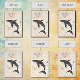 Humpback Whale Canvas Print, Framed Art, Ready To Hang Wall Art, Nautical Wall Art, Ocean Art, Wabi Sabi Art