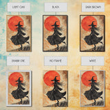 It's All Downhill From Here, Framed Canvas Print, Wabi Sabi Witch Decor, Witch Painting, Witchy Gift, Witchy Home Decor