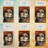Day Of The Dead Portrait Framed Canvas Print, Chicano / Mexicano Wall Art, Home Decor, Chicano Wall Art, Chicano Painting