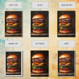 The Burg' Canvas Print, Retro Still Life Oil Painting Of a Hamburger, Canvas Print, Kitchen Decor, Dining Room Art, Funny Wall Art