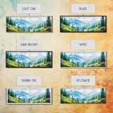 Vintage Mountain Art Canvas Print | Mountain Oil Painting | Extra Large Vintage Wall Art | Panoramic Wall Art Print | Vintage Mountain Scene