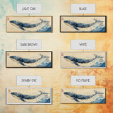Japanese Style Wabi Sabi Painting Canvas Print of a Whale | Nautical Decor | Animal Print | Ocean Art | Whale Wall Art | Whale Decor