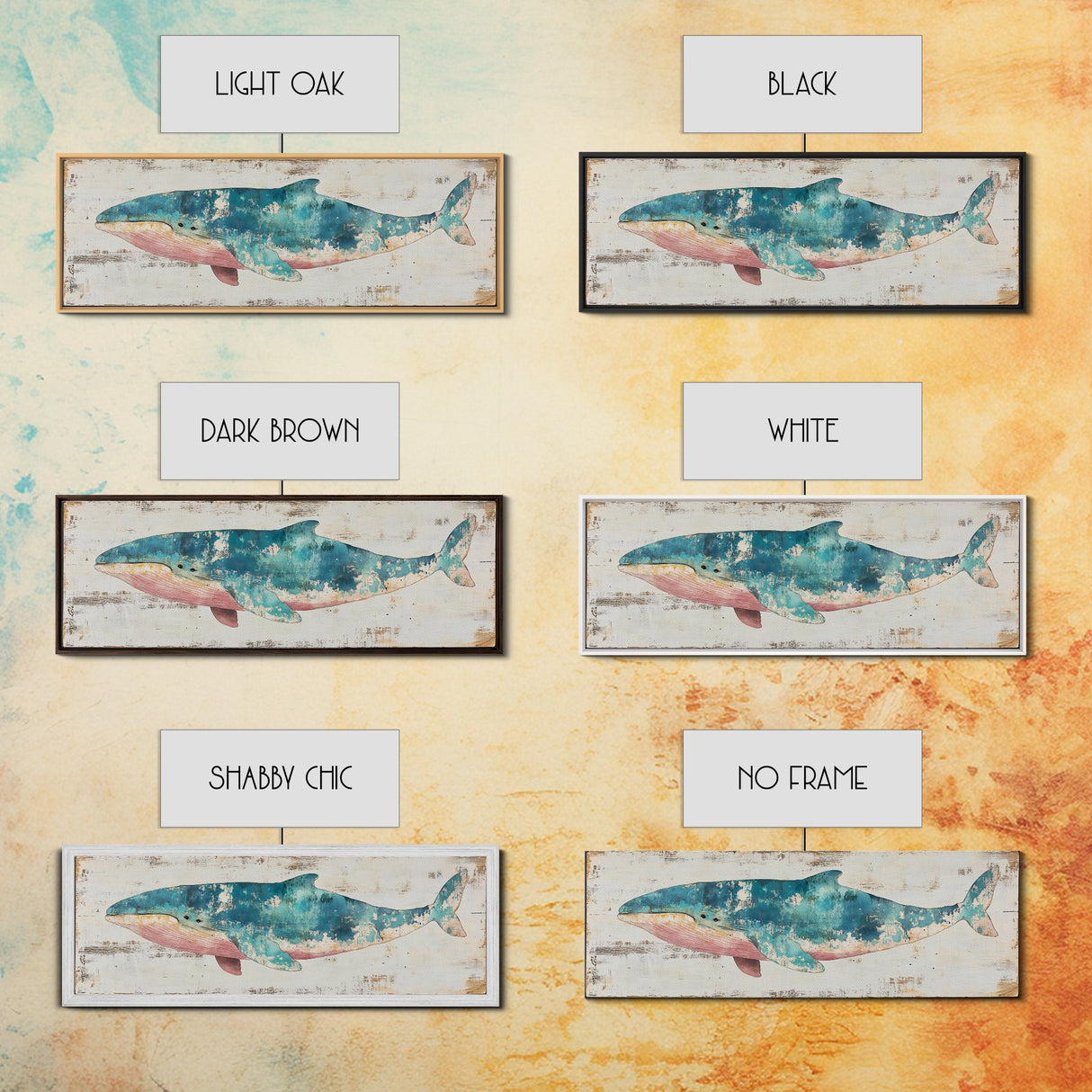 Humpback Whale Panoramic Wall Art Canvas Print - Wood Framed Canvas - Nautical Decor - Ready To Hang, Whale Art, Whale Fine Art