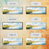 Beautiful Sescape Landscape Painting Print - Panoramic Wall Art - Nautical Landscape Painting, Beach House Art, Lake House Art