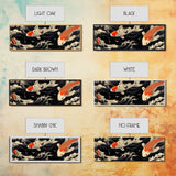 Wabi Sabi Boho Painting Print of Ko Fish, Japanese Style Decor, Panoramic Horizontal Wall Art, Extra Wide 70 Inch Wall Art, 72 Inch Wide Art