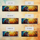 Mary and Joseph Canvas Print, Nativity Painting, Stained Glass Style Art, Nativity Wall Decor, Christmas Wall Art, Panoramic Exra Wide Art