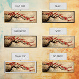 Panoramic Japanese Maple Tree Wall Art Canvas Print, Maple Tree Art, Fall Decor, Fall Wall Art, Wabi Sabi Japanese Style Maple Tree Painting
