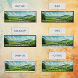 Landscape Painting Print Of The Hills of Ireland, Framed Canvas Print, Ireland Wall Are, Panoramic Home Decor, Horizontal Landscape Art
