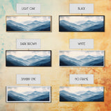 Panoramic Blue Ridge Mountains, Fog Over The Mountains Canvas Print, Wood Framed Wall Art, Mood Setting Home Decor, Moody Art, Landscape