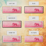 Preppy Pink Elephant Framed Canvas Print Ready To Hang Panoramic Wall Art Girl's Dorm Room Wall Art Ready To Hang