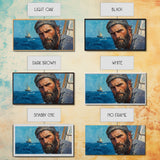 Fisherman at Sea Framed Canvas Print, Fisherman Oil Painting Style Print, Victorian Style Oil Painting Of a Fisherman, Fishing Gift Idea