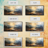 Foggy Mountain Forest Landscape Print, Ready To Hang - Large Panoramic Canvas Wall Art With Frame - Landscape Oil Painting For Living Room