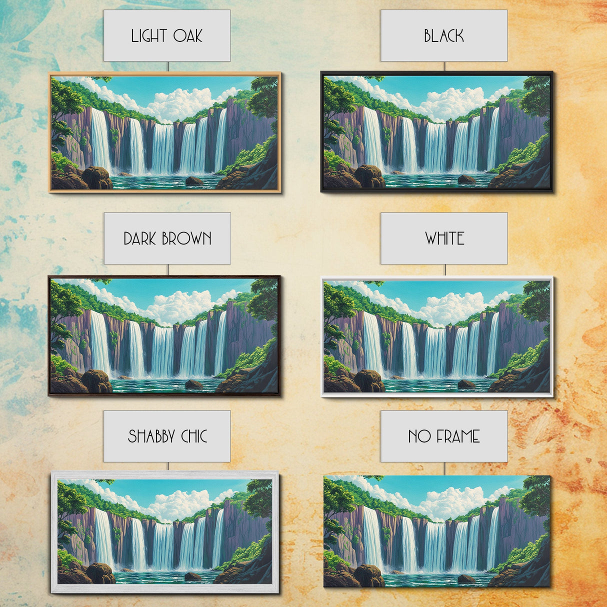 Fantasy Waterfall Painting Print | Fantasy Decor | Magical Enchanted Waterfall Wall Art | Living Room Decor Ready To Hang | Extra Large Art