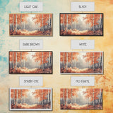 Aspen Landscape, Autumn Forest Print, Birch Tree Painting Framed Canvas Print, Ready To Hang Wall Art, Modern Abstract Nature Wall Art