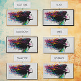 She Has Rainbow Waves in Her Flowing Hair - Portrait of a Woman - Framed Canvas Print - Pop Art - Loft Decor - Statement Piece Art