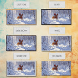 The Winter Cowboy Framed Canvas Print - Cowboy Rides His Horse Through The Snow - Cabin Decor - Outdoorsman Gift Idea - Cowboy Gift