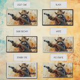 Rootin' Tootin' Cowboy Shootin' Wildwest Cowboy Raccoon Canvas Print - Racoon Painting - Cowboy Raccoon - Wild West Art