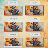 The Raccoon Cowboy - Framed Canvas Print - Raccoon Art - Trash Panda Cowboy