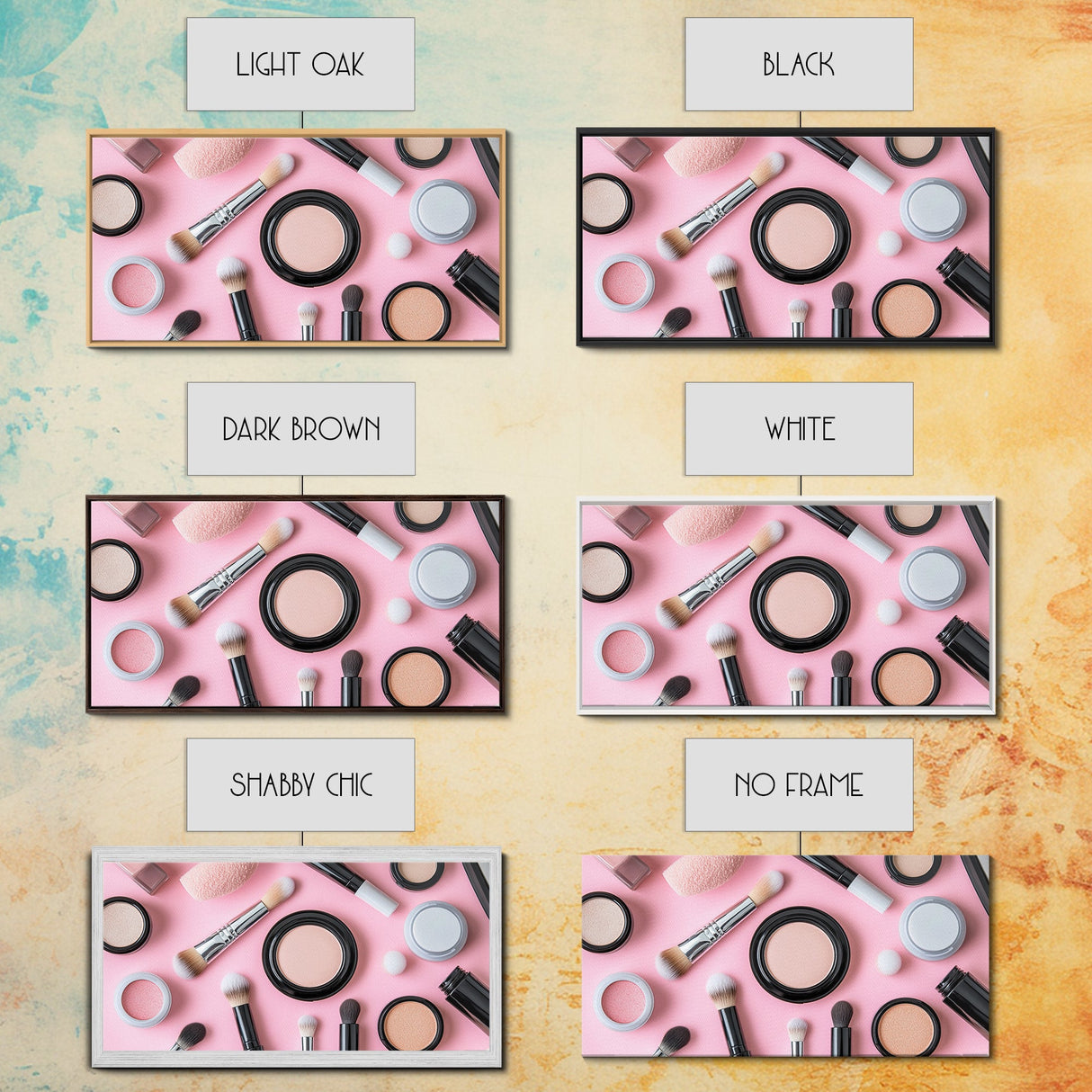 Retro Preppy Makeup Canvas Print, Makeup Art, Makeup Painting, Dorm Room Wall Art