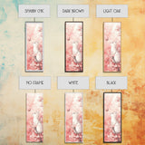 White Cat and Butterfly Canvas Print Light Pink Wall Art Cherry Blossom Painting Whimsical Art Bedroom Decor Gift Idea