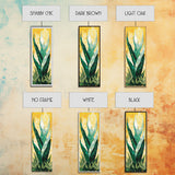 Mosaic Agave Plant Framed Canvas Print Botanical Prints Green Wall Art Rustic Decor Whimsical Art Kitchen Decor
