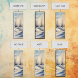 Winter Birch Tree Painting - Elegant Framed Canvas Print with Snowy Forest Scene in Minimalist Style for Nature Wall Art