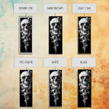 Skull Painting Print - Horror Decor - Witchy Decor - Tall Narrow Art - Framed Canvas Print - Skinny Wall Art - Skull Painting - Skull Wall Art