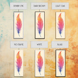 Funky Feather Painting Print - Framed Canvas - Home Decor - Tall Narrow Art - Feather Wall Art - Southwestern Decor