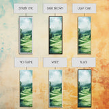 Watercolor Mountain Art Canvas Print Rustic Landscape Art Above Bed Wall Art Extra Wide Art Vertical Wall Art Green Wall Art Gift