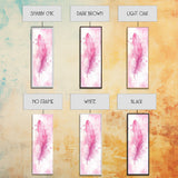 Pink Feather Artwork Framed Canvas Print, Vertical Whimsical Art Light Pink Decor, Boho Minimalist Gift Bedroom and Dorm Wall Art