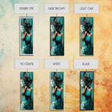 Moody Woman Framed Canvas Print in Teal, Dark Romance Painting, Moody Art, Living Room Art, Gift Idea, Vertical Wall Art