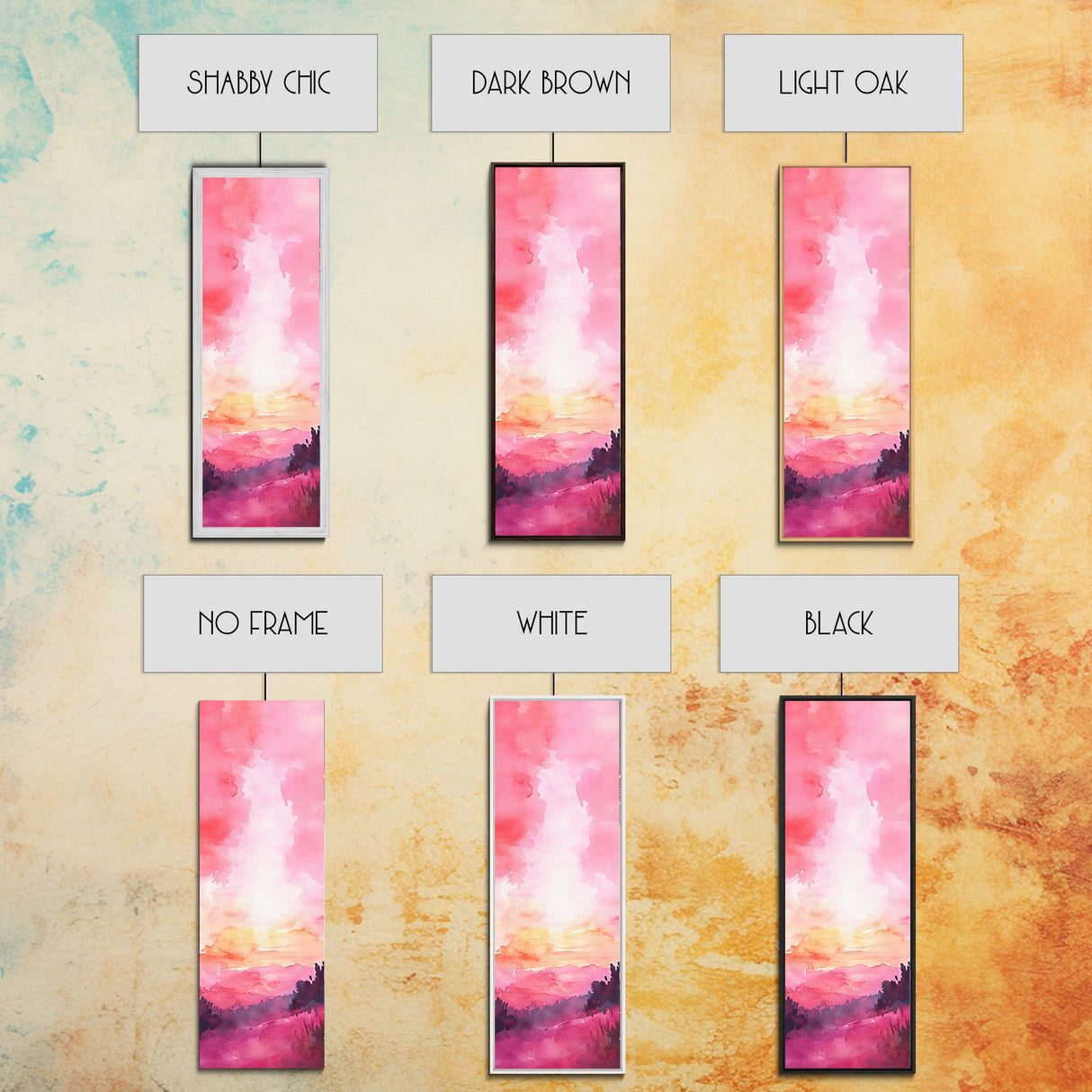 Sunset Gradient Canvas Print - Abstract Pink Orange Wall Art, Sunrise Inspired Minimalist Painting, Bedroom Decor, Above Bed Artwork