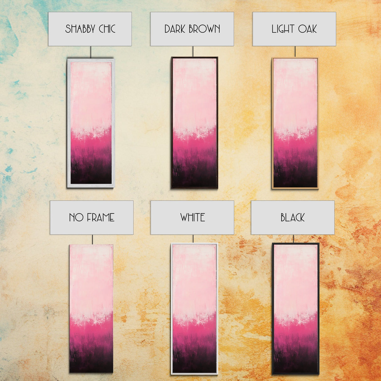Gradient Pink Ombre Framed Canvas Print Light Pink Abstract Wall Art Bedroom or Living Room Coastal Cowgirl Aesthetic